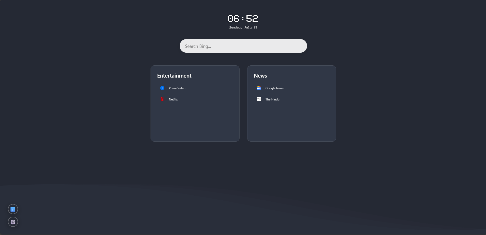home screen screenshot